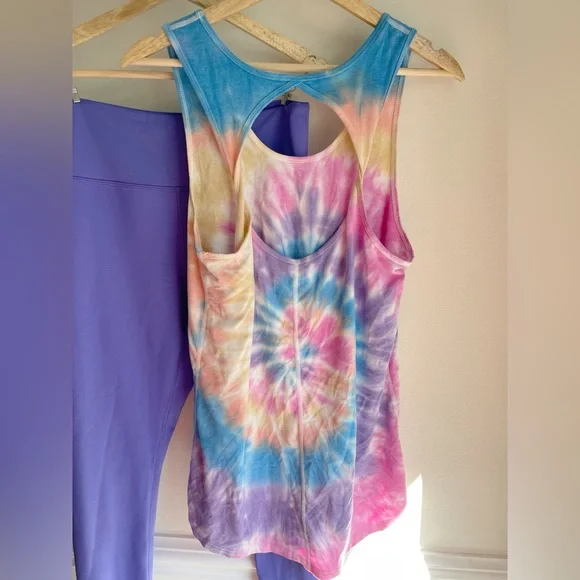 Zyia Active Tie Dye Racerback Tank Top Large - Picture 6 of 7